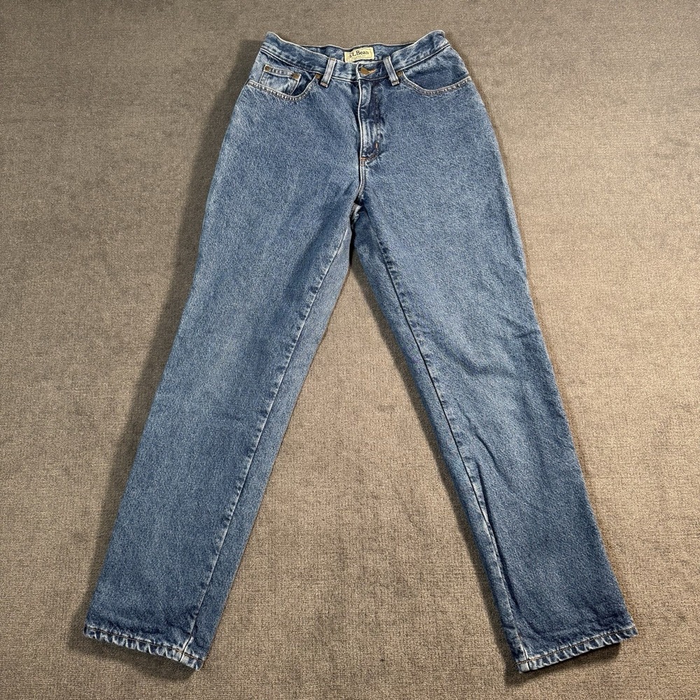 Vinatge LL Bean Relaxed Fit Jeans Women's Size 8M/T (28x32) Flannel Flower Lined